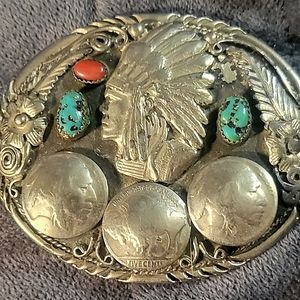 SILVER HANDCRAFTED - BELT BUCKLE